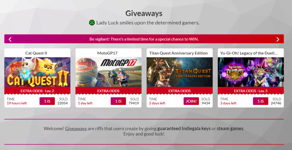 Indiegala.com - Giveaways